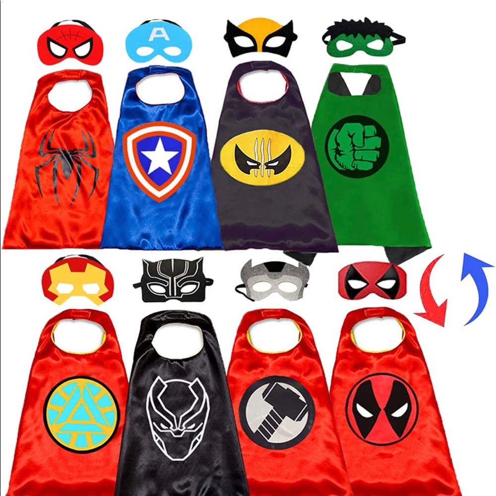 Double Side Capes Superhero Kids Dress Up NEW